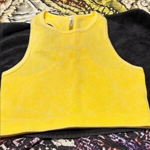 Zenana Yellow Ribbed Crop Top or Bra